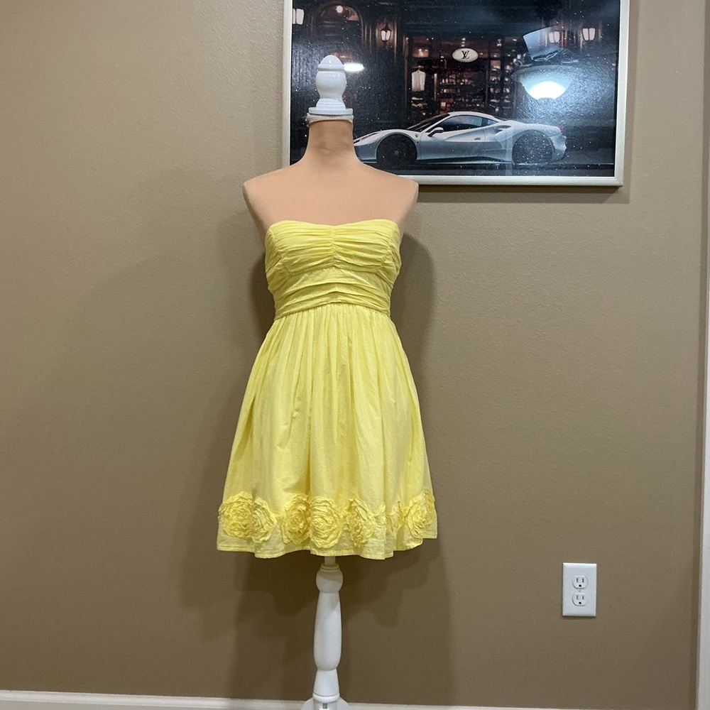 Trixxi Yellow Strapless Dress